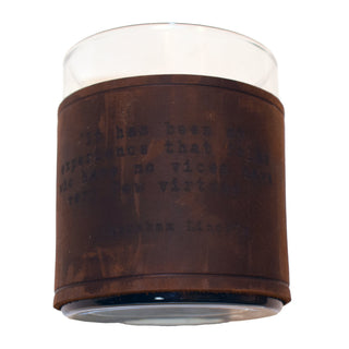 Abraham Lincoln Quote Rocks Glass with Leather Sleeve