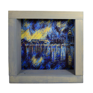 Louisville Starry Night Skyline Deco Shadowbox Art