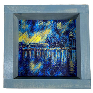 Louisville Starry Night Skyline Deco Shadowbox Art