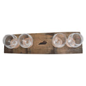 Bourbon Flight Board with Four Snifter Glasses