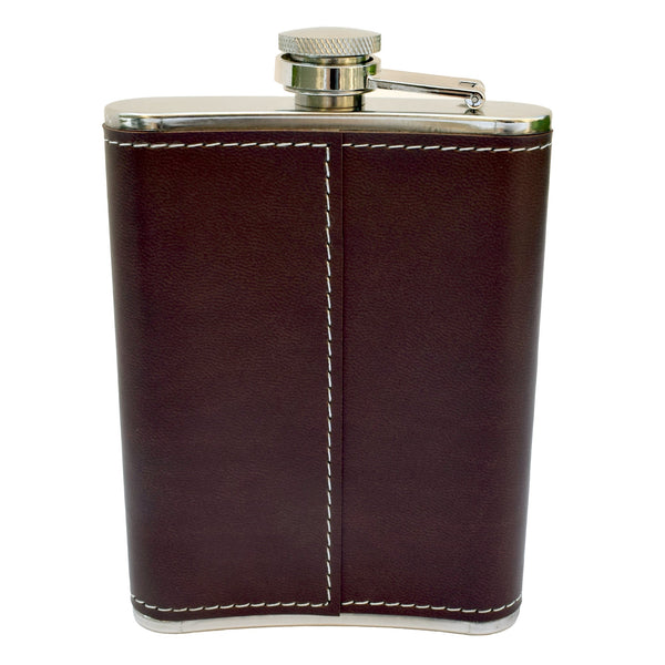 Winston Churchill Quote Leather Flask