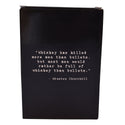 Winston Churchill Quote Leather Flask