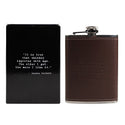 Ronnie Corbett Quote Leather Flask