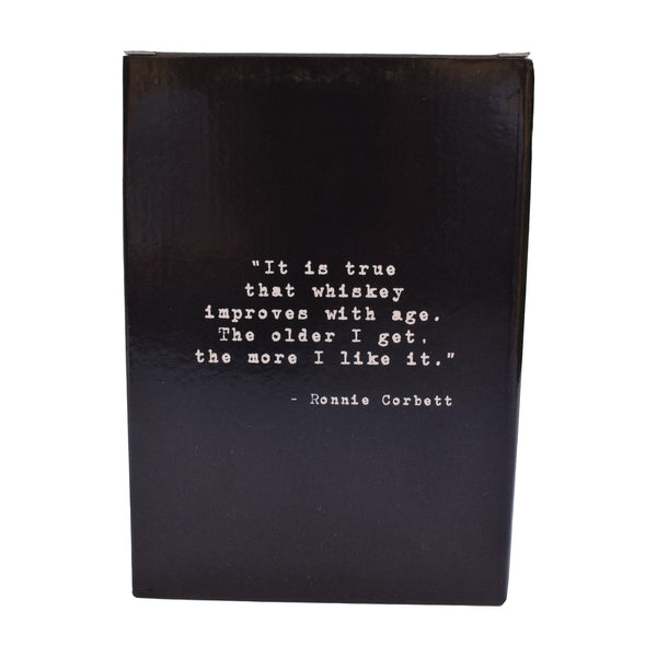 Ronnie Corbett Quote Leather Flask