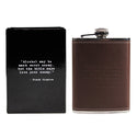 Frank Sinatra Quote Leather Flask