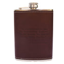 Ernest Hemingway Quote Leather Flask