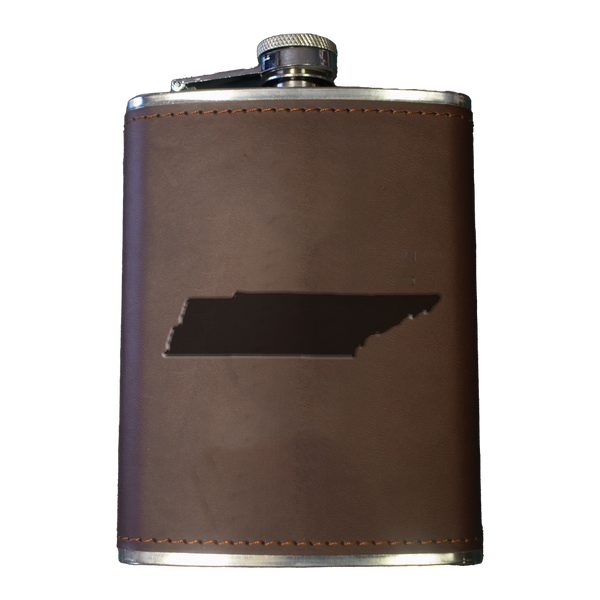 Tennessee Shape Leather Flask