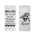 Derby Party Tea Towels Set of 2 - Louavul Say It Like You're Drinking Bourbon & And They're Off