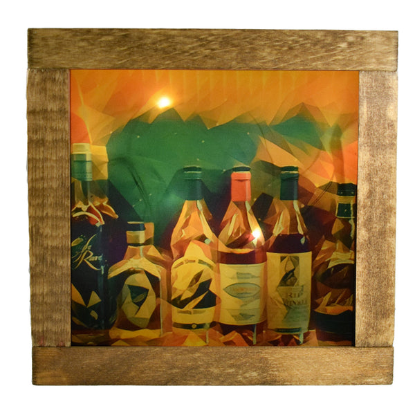 Bourbon Bottles Classic Deco Light Up Shadowbox