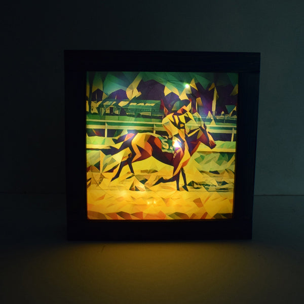 Derby Horse Trot Deco Light Up Shadowbox