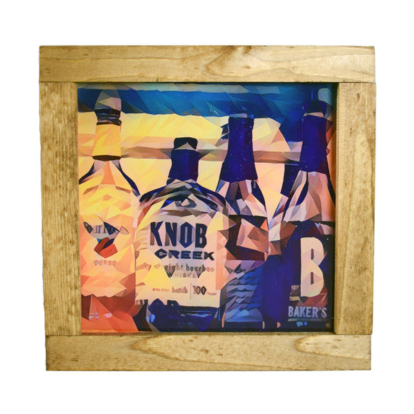 Bourbon Bottles with Knob Light Up Deco Shadowbox