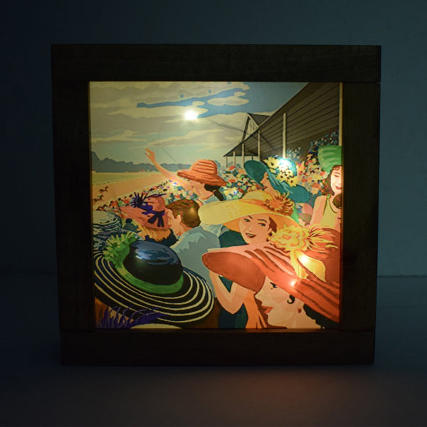 Derby Vintage Hats Light Up Shadowbox