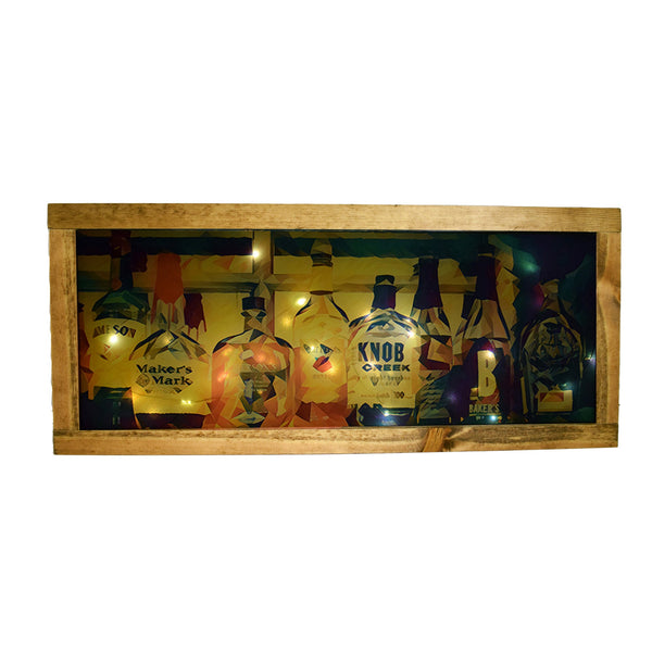 Bourbon Bottles Favorites Light Up Shadowbox