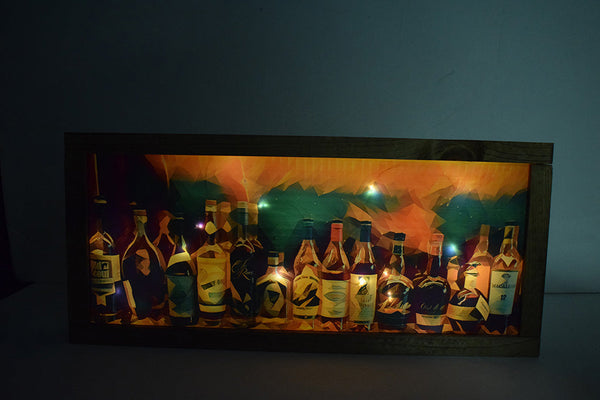 Bourbon Bottles Classic Light Up Shadowbox