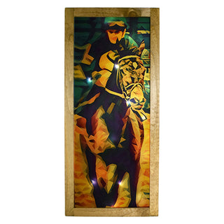 Derby Horse and Jockey Light Up Shadowbox