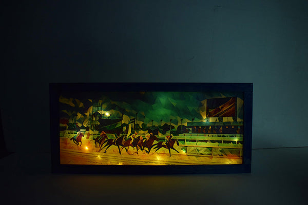 Derby Vintage Race Light Up Shadowbox