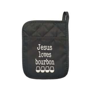 Jesus Loves Bourbon Pot Holder