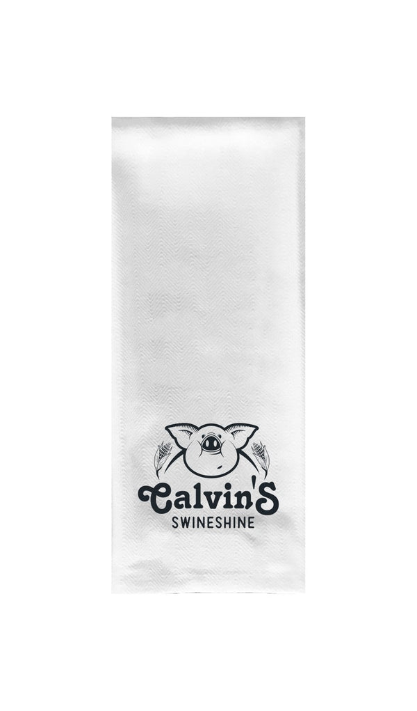 Calvin's Swine Shine Tea Towel