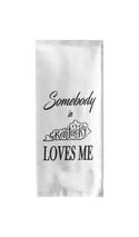 Somebody In Kentucky Loves Me Tea Towel in White