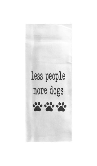 Less People More Dogs Tea Towel