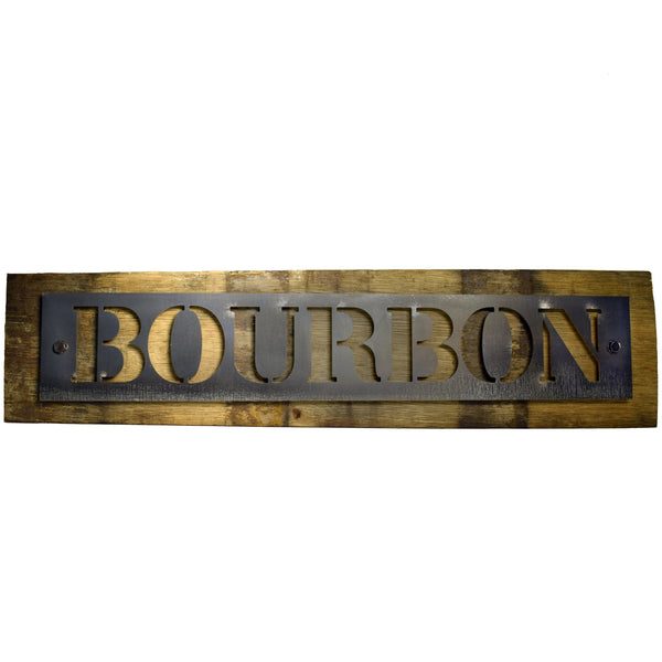 Bourbon Barrel Metal Stave Sign Horizontal