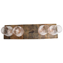 Bourbon Flight Board with Four Scotch Whiskey Glasses