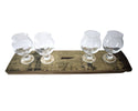 Tennessee Whiskey Flight Board with Four Snifter Glasses