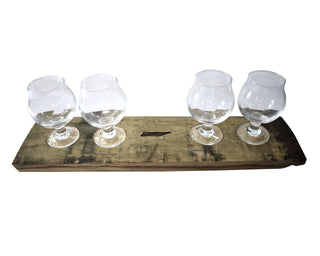Tennessee Whiskey Flight Board with Four Snifter Glasses