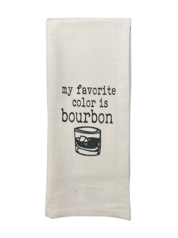 Bourbon Tea Towels Set of 2 - My Bucket List: Ice and Bourbon & My Favorite Color Is Bourbon