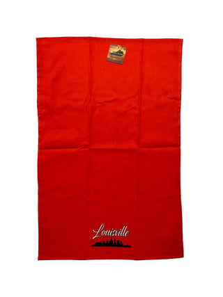 Louisville Skyline in Red and Black Tea Towel