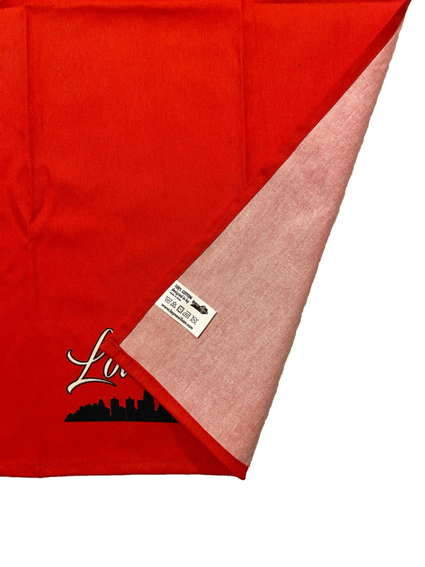 Louisville Skyline in Red and Black Tea Towel